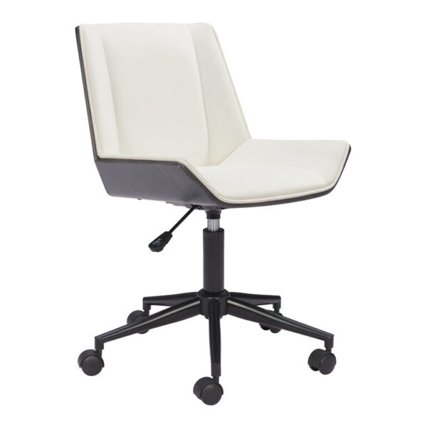 Alaric Faux Leather and Wood Angular Office Chair Alaric Faux Leather and Wood Angular Office Chair