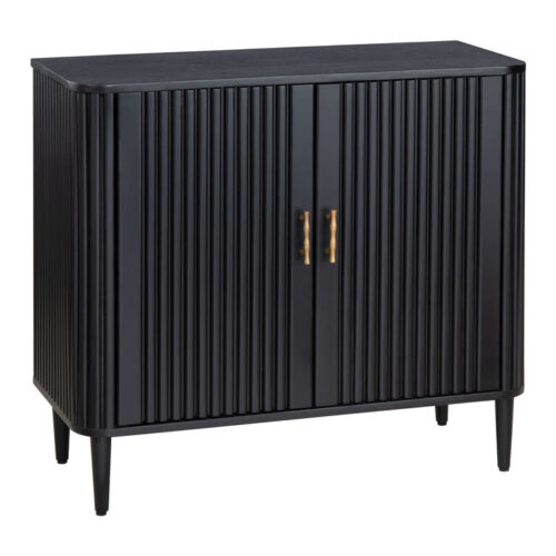 Aldgate Black Wood Fluted Storage Cabinet Aldgate Black Wood Fluted Storage Cabinet