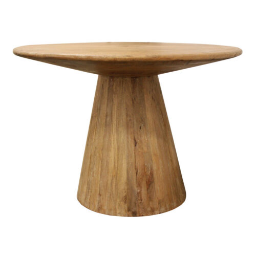 Banjar Round Distressed Natural Wood Pedestal Dining Table Banjar Round Distressed Natural Wood Pedestal Dining Table