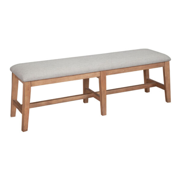 Brenden Natural Pine Upholstered Dining Bench