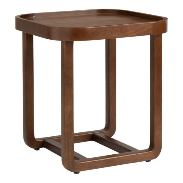 Brinley Deep Walnut Curved Tray Top End Table