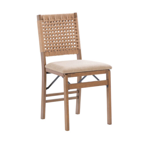 Canggu Wood and Rope Folding Dining Chair 2 Piece Set