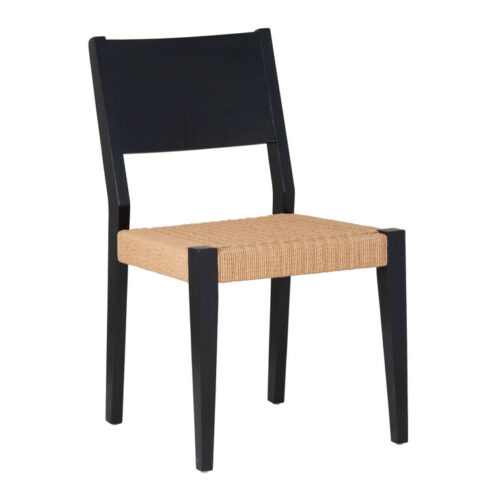 Cranwood Black Wood and Rope Dining Chair 2 Piece Set