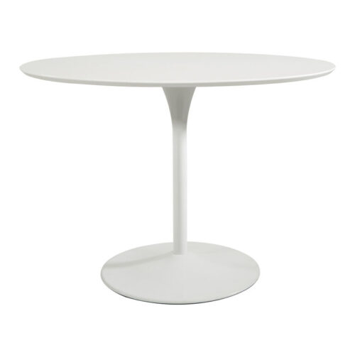 Crossett Round White Metal Tulip Dining Table