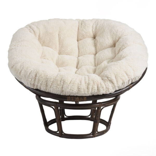 Faux Fur Papasan Chair Cushion