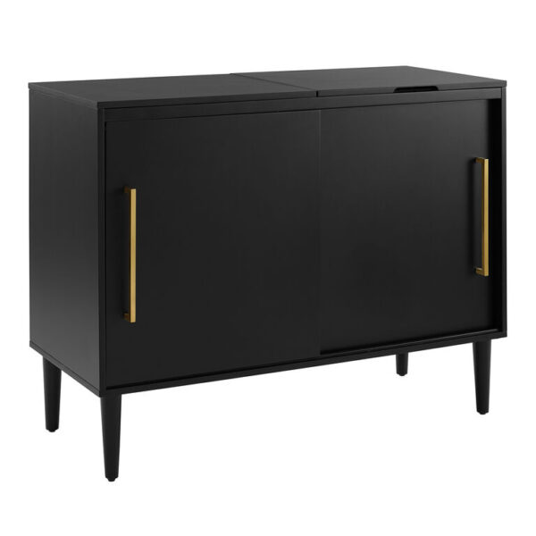 Fowler Wood Mid Century Media Stand with Record Storage Fowler Wood Mid Century Media Stand with Record Storage