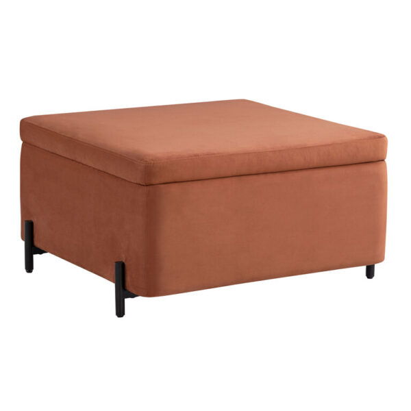 Garcia Large Square Velvet Upholstered Storage Ottoman