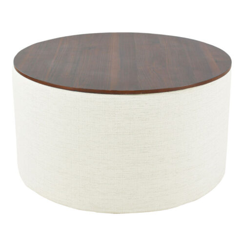 Grant Round Wood Top Upholstered Storage Ottoman Grant Round Wood Top Upholstered Storage Ottoman