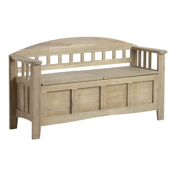 Gray Wood Hughes Storage Bench Gray Wood Hughes Storage Bench
