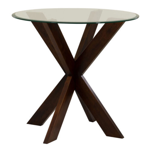Kent Round Espresso and Glass Counter Height Dining Table Kent Round Espresso and Glass Counter Height Dining Table