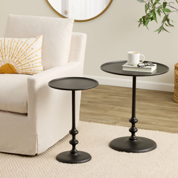 Kitt Round Metal Bobbin Table Collection