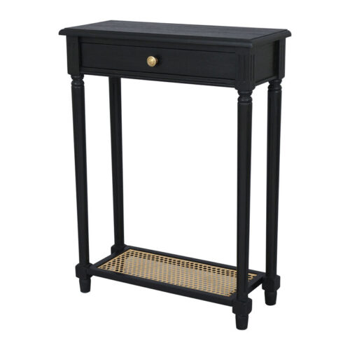 Lavinia Small Wood and Cane Console Table with Drawer