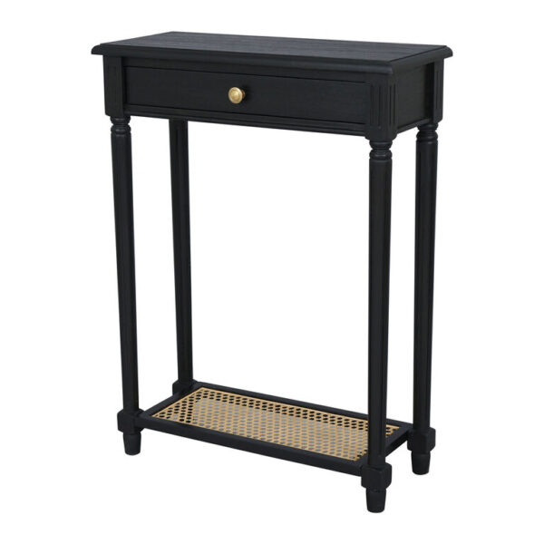 Lavinia Small Wood and Cane Console Table with Drawer Lavinia Small Wood and Cane Console Table with Drawer