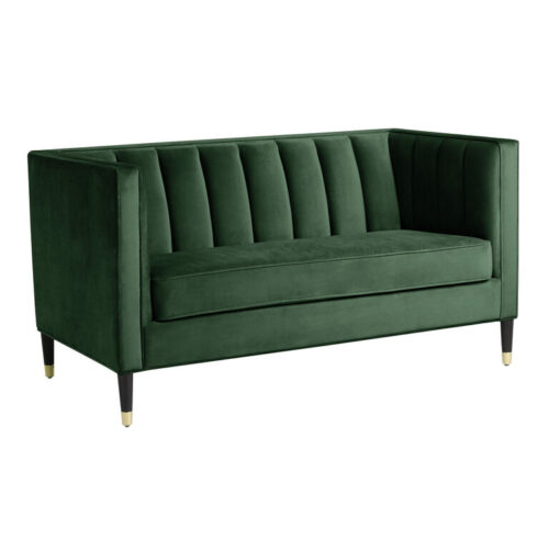 Leanna Channel Tufted Velvet Loveseat Leanna Channel Tufted Velvet Loveseat
