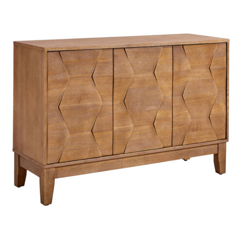 Lillian Walnut Carved Wood Geo Sideboard