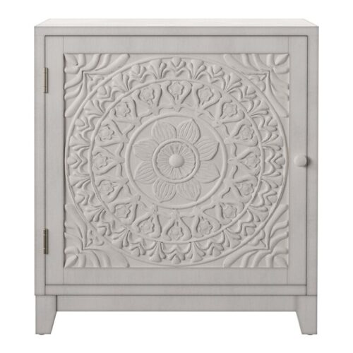 Lindsay Small Carved Wood Medallion Storage Cabinet Lindsay Small Carved Wood Medallion Storage Cabinet