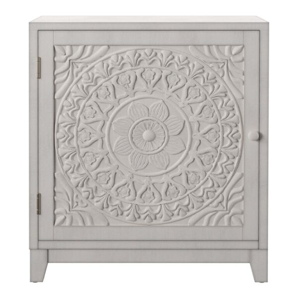 Lindsay Small Carved Wood Medallion Storage Cabinet Lindsay Small Carved Wood Medallion Storage Cabinet