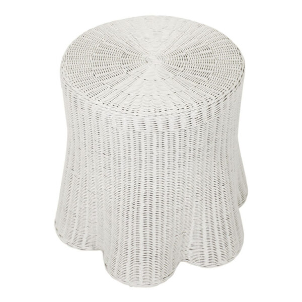 Manado Handwoven Rattan Scalloped Base Side Table