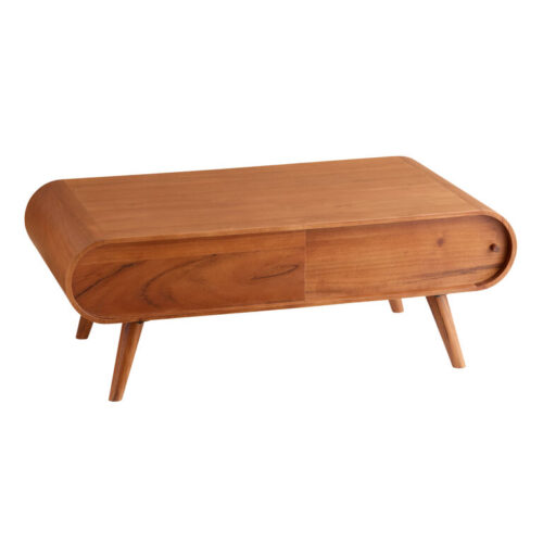Midland Natural Wood Mid Century Coffee Table with Storage Midland Natural Wood Mid Century Coffee Table with Storage
