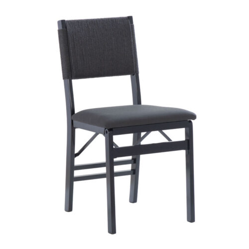 Radha Black Rope and Wood Folding Dining Chair 2 Piece Set Radha Black Rope and Wood Folding Dining Chair 2 Piece Set