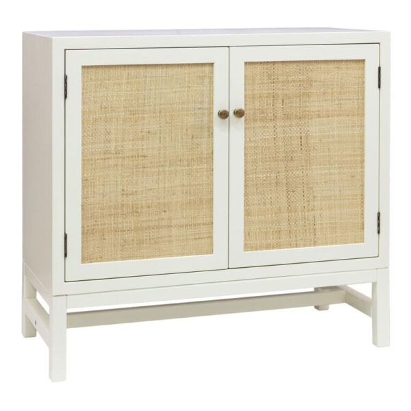 Romer Wood and Raffia Cane Storage Cabinet