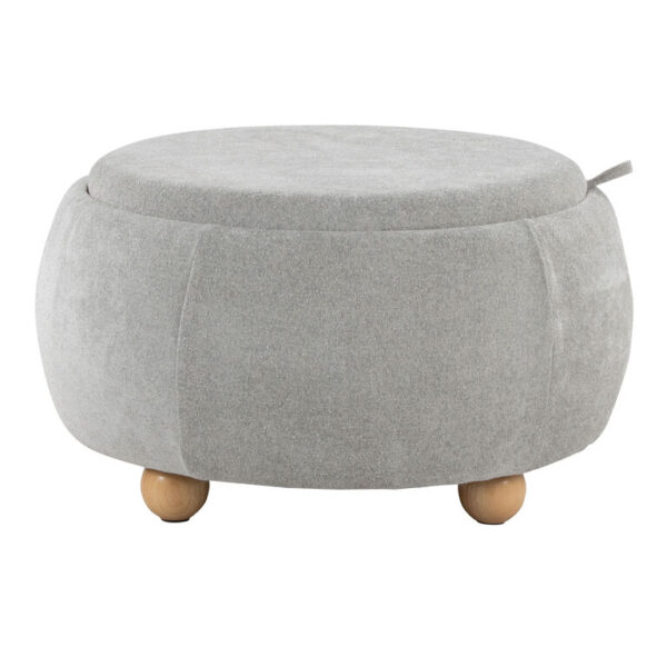 Shiloh Round Upholstered Storage Ottoman with Tray Top Shiloh Round Upholstered Storage Ottoman with Tray Top