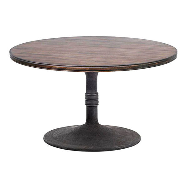 Sienna Round Reclaimed Pine and Iron Dining Table 48 Inch