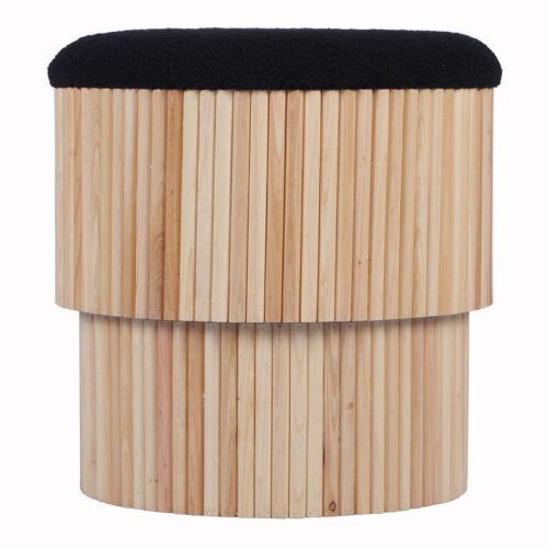 Teo Round Wood Slat Tiered Storage Ottoman Teo Round Wood Slat Tiered Storage Ottoman