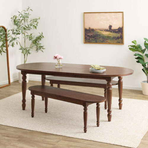 Woodbury Farmhouse 3 Piece Extension Dining Set with Benches