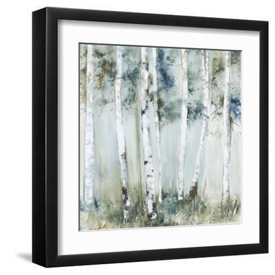 Birch Blue Forest - Black Framed Art Print Wall Art, 12x12