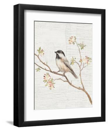 Black Capped Chickadee Vintage v2 - Black Framed Art Print Wall Art, 9x12