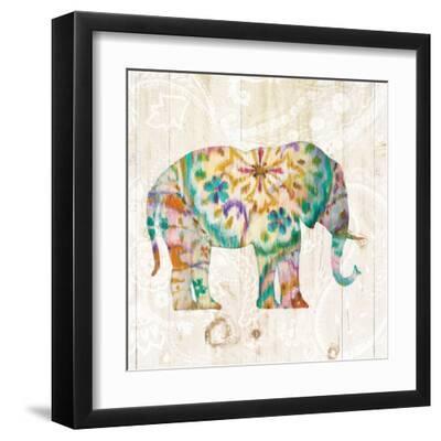 Boho Paisley Elephant I - Black Framed Art Print Wall Art, 12x12 Boho Paisley Elephant I - Black Framed Art Print Wall Art, 12x12