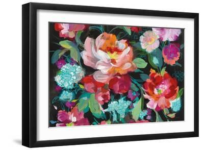 Bright Floral Medley Crop - Black Framed Art Print Wall Art, 18x12