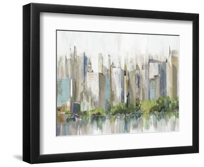 City Lake Relections - Black Framed Art Print Wall Art, 12x9