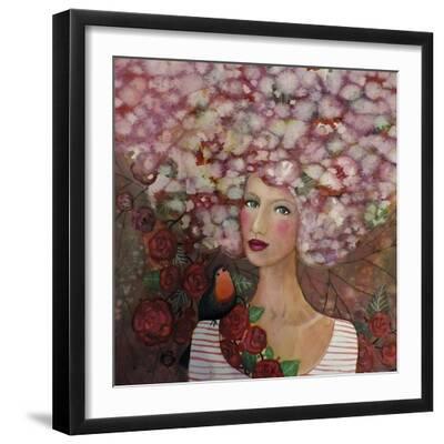 Delphine - Black Framed Art Print Wall Art, 16x16