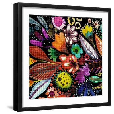 Eclosion Black Linen - Black Framed Art Print Wall Art, 16x16 Eclosion Black Linen - Black Framed Art Print Wall Art, 16x16