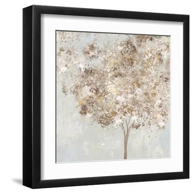 Golden Shimmering Tree - Black Framed Art Print Wall Art, 12x12
