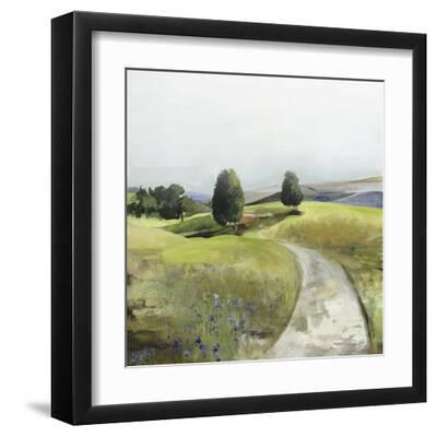 Green Pastoral Landscape - Black Framed Art Print Wall Art, 12x12
