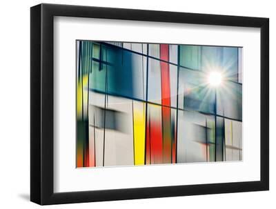 Mondrian in the Sun - Black Framed Art Print Wall Art, 12x8