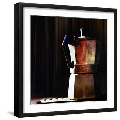 Morning Coffee - Black Framed Art Print Wall Art, 16x16