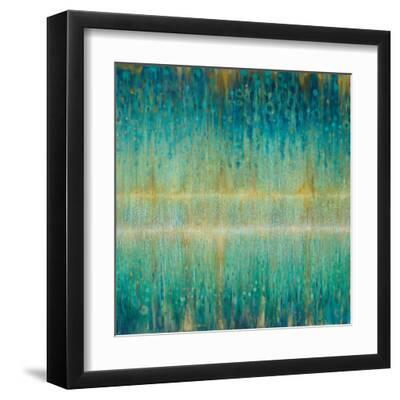 Rain Abstract I - Black Framed Art Print Wall Art, 12x12